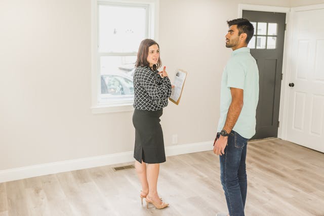 Landlord conducting a move in inspection with tenant